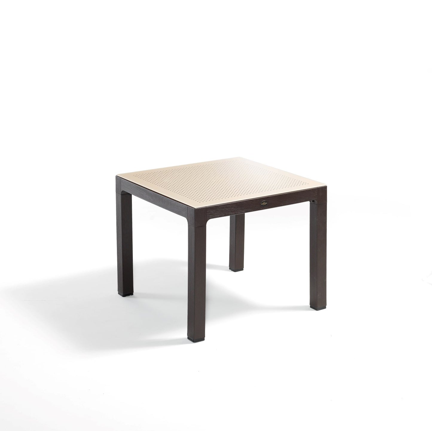 Novussi Wood Table 90x90 Dotted Glass Table