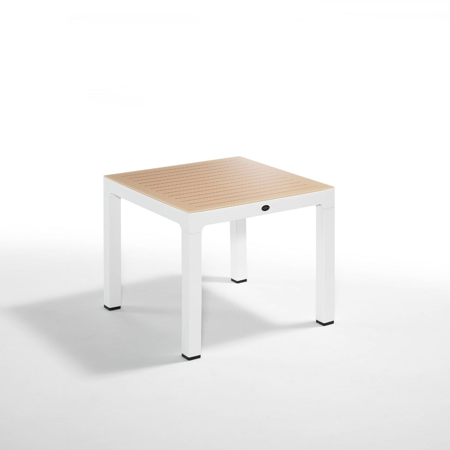 Novussi Wood Masa 90x90 Çizgili Camlı Masa