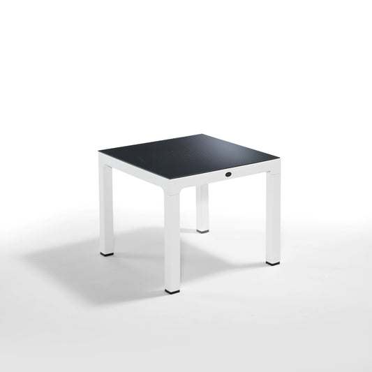 Novussi Wood Table 90x90 Dotted Glass Table